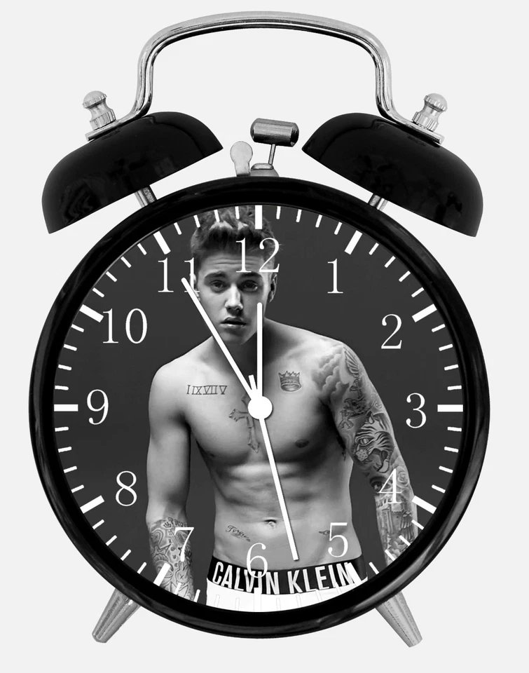 BLACK FRAME Justin Bieber Alarm Desk Clock 3.75" Home or Office Decor E248 Nice For Gift