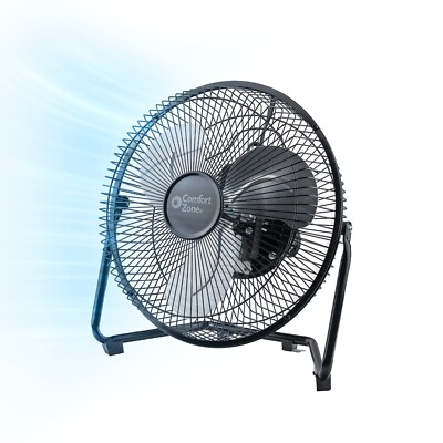 Comfort Zone Cradle Desk Fan, 9 inches, 3 Speeds, All Metal, 180 Degree Tilt