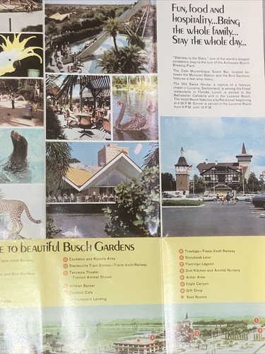 Busch Gardens Tampa Florida Brochure FL Printed In June 1972 - Picture 8 of 10