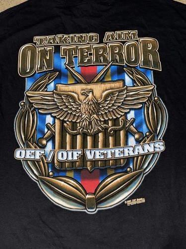 Military 7.62 Design T-Shirt Men’s XL OEF/OIF Veterans Taking Aim On Terror NEW - Picture 5 of 8
