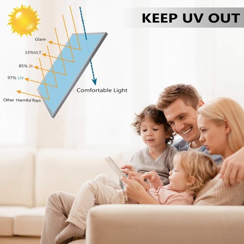 Heat Control and UV Protection Window Tint – 35.4in x 32.8ft Static Cling - Bild 6 von 10