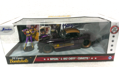 New Jada DC Comics Bombshells Batgirl & 1957 Chevrolet Corvette 1:24 Scale