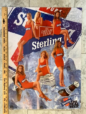Vintage 1995 Sterling Beer The Dream Team Poster