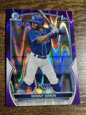 RONNY SIMON 2023 Bowman 1st Purple RayWave Refractor /250 #BCP-112 Marlins RC