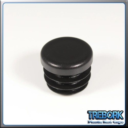 20mm Round Plastic Tube End Caps Ribbed Inserts Bungs Blanking Plugs Stoppers - Picture 6 of 25