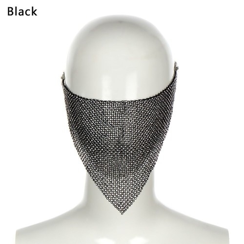 Female Vintage Gift Crystal Mouth Mask Bling Reticulated Rhinestone Face Mask - Picture 14 of 16