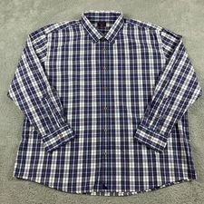 UNTUCKit Shirt Mens XXXLC 3XL Blue Plaid Preppy Long Sleeve Casual Button Up