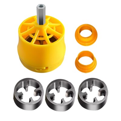 Electric Drill Compatible PVC Pipe Threader Kit with Various Die Sizes