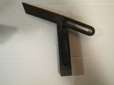 Antique Vintage Used Bevel Angle Carpenter Wood Brass Tool