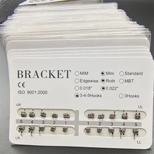 20Pack Dental Orthodontics Metal Braces Bracket Mini Roth 022 345hooks Mesh Base