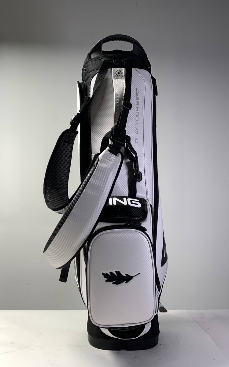 Ping Hoofer Tour Stand Bag White Black 5-Way Divide Dual Ping Hoofer Tour Stand Bag White Black 5-Way Divide Dual