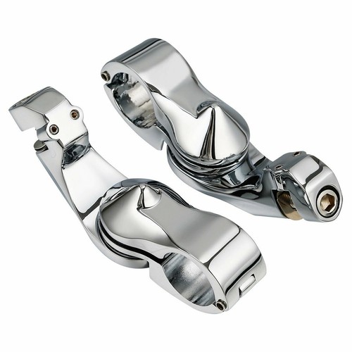 1-1/4" Crash Bar Rear Passenger Highway Duty Foot Pegs Rest Pedal Footpeg Mounts - Picture 10 of 21
