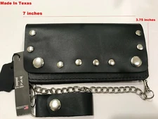 Genuine-Leather-Motorcycle-Trucker-Biker-Chain-Wallet-inside-Zipper-Black-B001