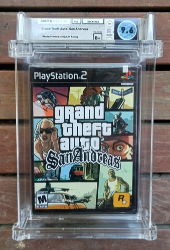 Grand Theft Auto San Andreas PS2 SEALED WATA Graded 9.6 B+ First Print Original! - Afbeelding 1 van 3