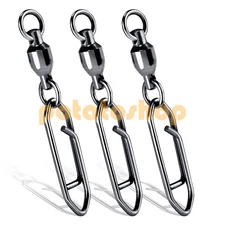 Ball Bearing Swivel with Power Clips #0 #1 #2 #3 #4 #5 Freshwater Saltwater 