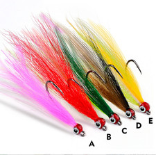 5/10Pcs 3D eye Minnow Fly Fishing Flies Lures Bucktail Teaser Fishing Hooks Bass