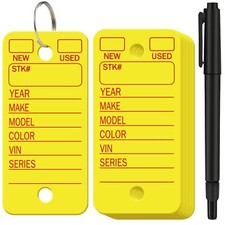 200 Psc Car Poly Key Tags with Labels and Rings for Organization Identification
