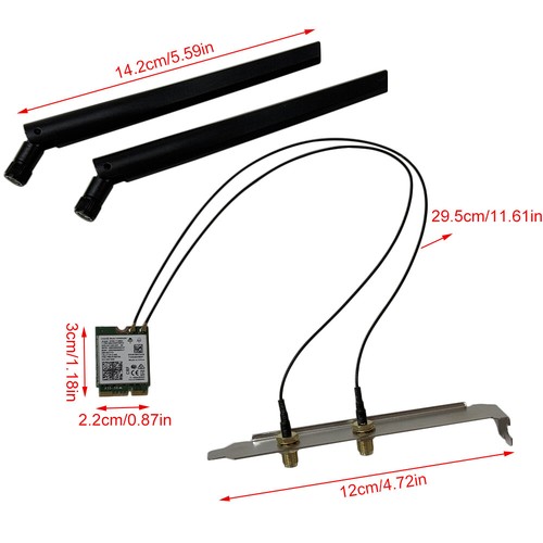WiFi AC 9560NGW 802.11ac M.2 Key E-Karte Desktop Kit BT-kompatibler 5.0-Adapter - Photo 2/12