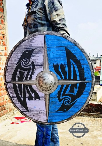 Elegante escudo vikingo de pájaro, 24 y '30 pulgadas, escudo de cosplay vikingo, para regalos - Imagen 2 de 4