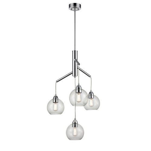 DVI Lighting DVP34724CH-CL Andromeda 4-Light Chandelier Chrome w/ Clear Glass