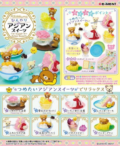 Re-Ment Miniature Sanrio Rilakkuma Cold Asian Sweets Full set of 8 pieces Rement - Picture 1 of 11
