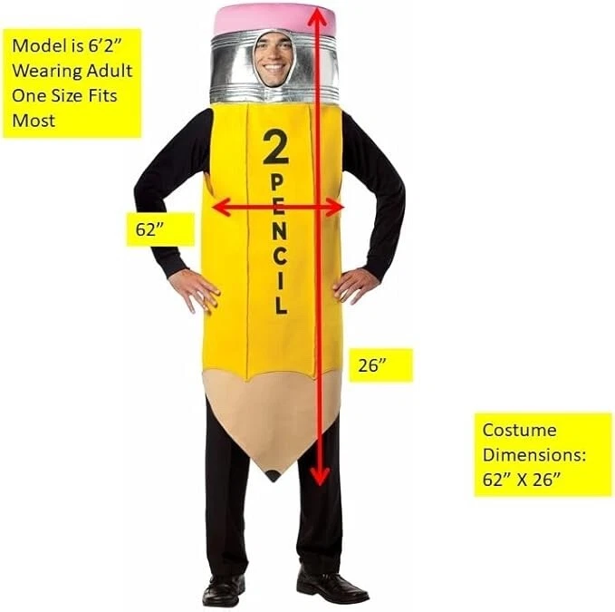 Lápiz Nº 2 Adulto Amarillo Disfraz Halloween Rasta Imposta Foto 3 de 3
