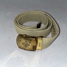 Vintage Boy Scouts of American BSA Woven Web Belt Brass Buckle 34"