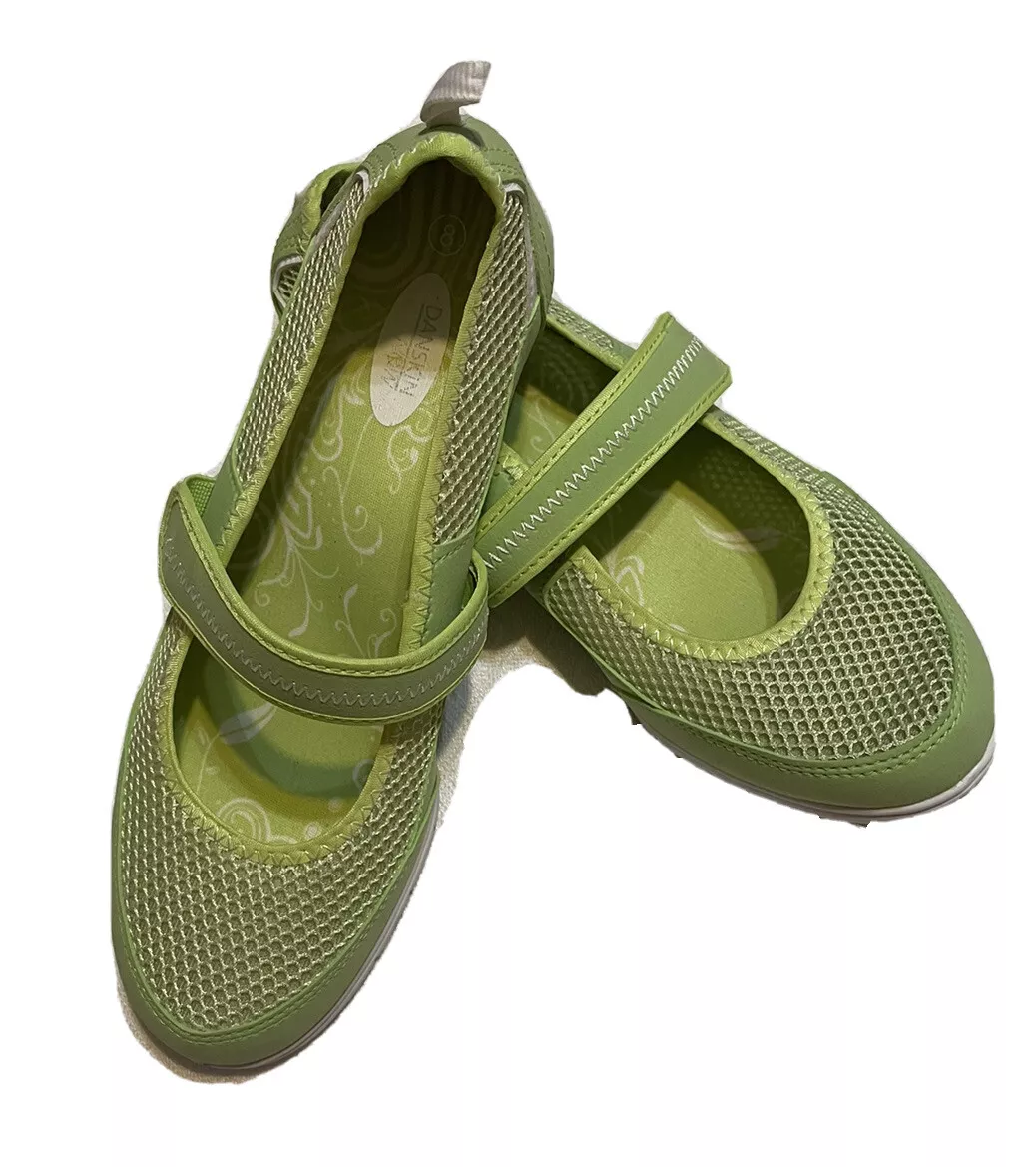 Zapatillas sin cordones para mujer color verde, deportiva, casuales.