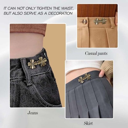 4Pcs Tighten Waist Button for Skirt Pant Jeans Adjustable Button Waist Clip Pin - Picture 8 of 22