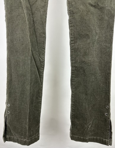 Pantalones de pana vintage Y2K ESPRIT tiro bajo 0/XS elásticos verde oliva corte boot - Imagen 4 de 14
