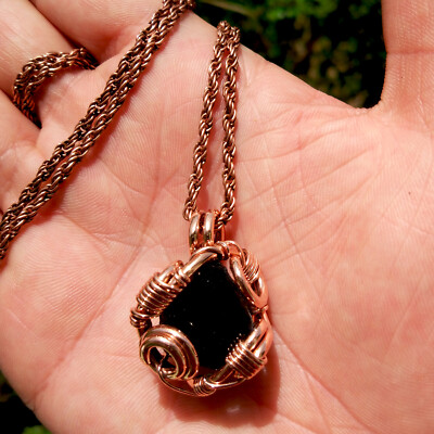 raw obsidian wire wrapped