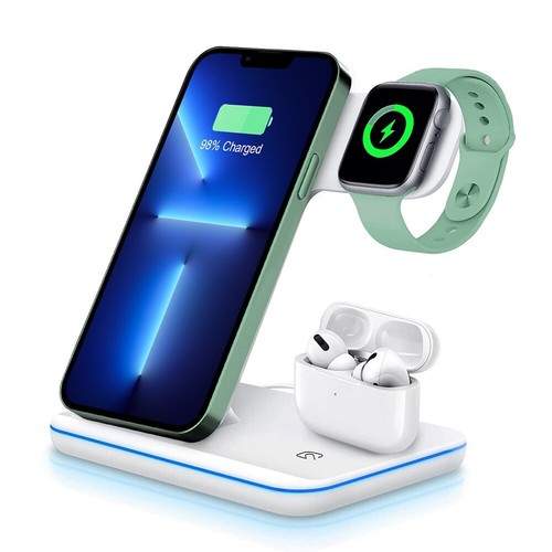 3in1 Wireless Charger Station For Apple Watch Air Pods iPhone 14 Pro 13 12 11 XS - Zdjęcie 14 z 14