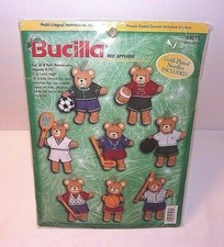 Bucilla Felt NEW Sport Bear Variety Christmas Ornaments Kit Sports Teddy Bears 8