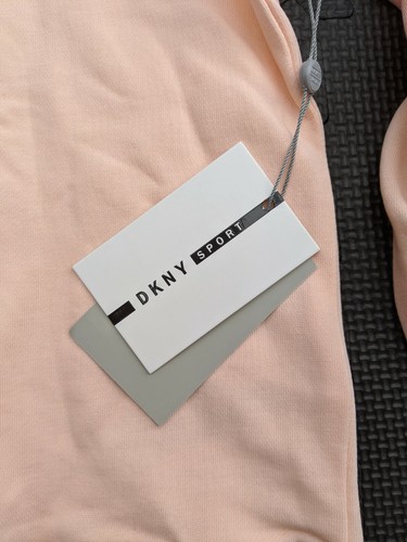 DKNY Embroidered Track Logo Boxy Crewneck Pullover Sweatshirt in Pink - SIZE S - Picture 4 of 5