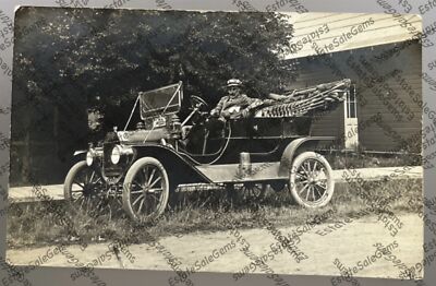Antique RPPC Ford Model T automobile motor car Oregon 1912 Real