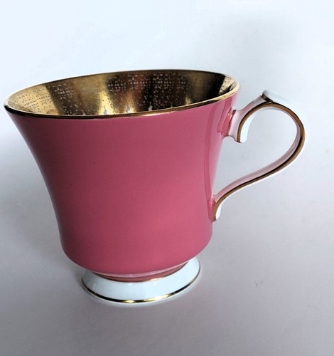 AYNSLEY #2965 corset shape cup & saucer pink gold filigree lace HTF England MCM - Picture 6 of 17