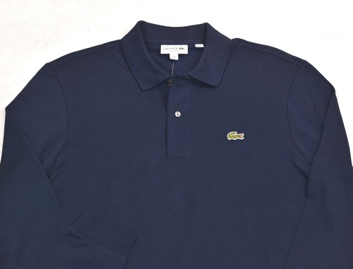 Lacoste Classic Fit Pique Knit Long Sleeve Polo Shirt L1312 Mens Size L / 5 NWT - Picture 2 of 3
