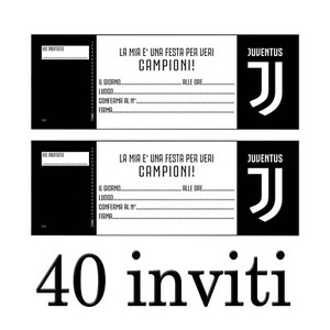 Dettagli Su Juventus Inviti Festa Di Compleanno 40 Inviti Per Il Tifoso Juventino