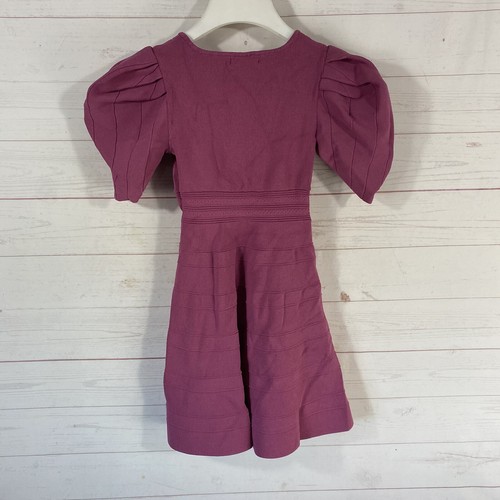 GB Girls Gianni Bini Knit Short Puff Sleeve Dress Size Small Purple/Pink NWOT - Picture 3 of 10