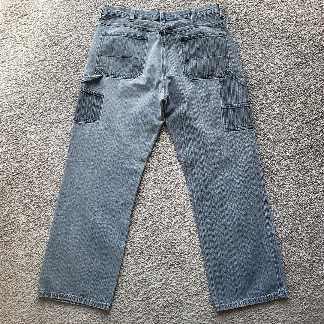 Y2K Faded Glory Carpenter Jeans Men 36x32 Blue Denim Baggy Loose Workwear Skater