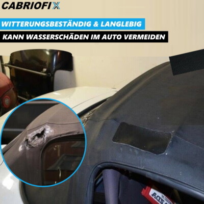 CABRIOFIX Cabrio Dach Reparatur Set Verdeck selbstklebend alle Marken 2xSchwarz