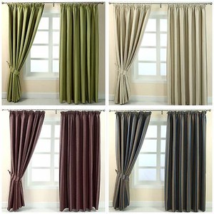 Pencil Pleat Jacquard Striped Curtains Fully Lined Blue Cream