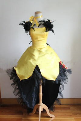 Luna version Human Girl Luxury Dress Cosplay Yellow Black Dress | eBay