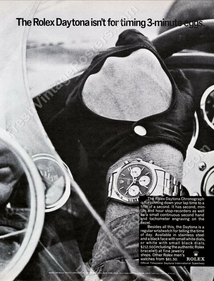 Rolex daytona hotsell ad