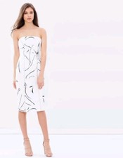 KEEPSAKE Black And White Strapless Midi Dress Size S 8 Event Formal Classy