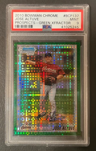 2010 Bowman Chrome Prospects Jose Altuve Green XFractors #BCP137 PSA 9 RC