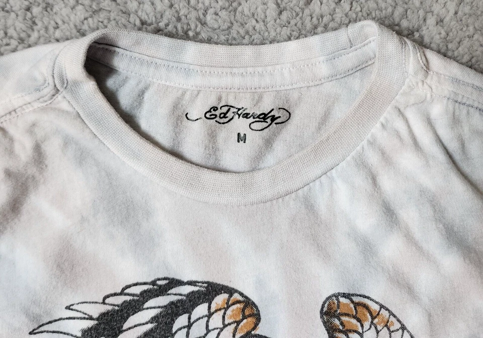 Camiseta Ed Hardy Calavera Águila Serpiente Gráfica Tie Dye Juvenil Talla Mediana Foto 2 de 4