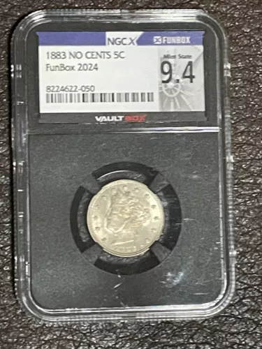1883 Liberty/"V" Nickel NO "Cents"  CERTIFIED NGC 9.4