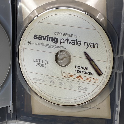 Saving Private Ryan (DVD, 1998) Region 4 VGC Tom Hanks Matt Damon - Picture 5 of 7
