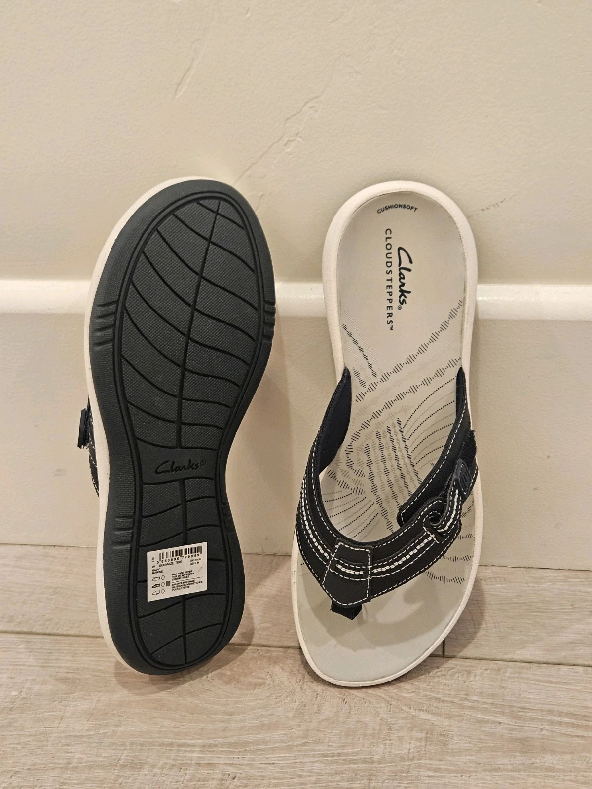 NUOVI SANDALI INFRADITO CLARKS TAGLIA 9 DONNA SUNMAZE TIDE CLOUDSTEPPER BLU NAVY